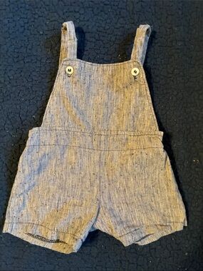 Mabo Children's Lightweight Chambray Short Overalls - Blue